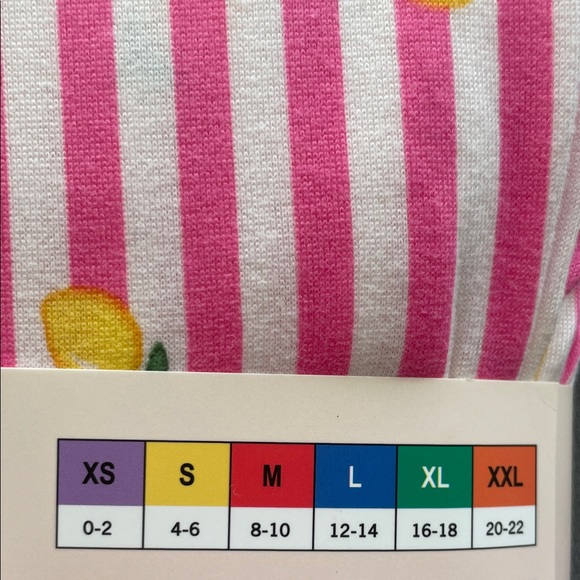 Room Service Short Sleeve Pink Striped Lemon Print Pajama Set Size XL - Picture 4 of 4